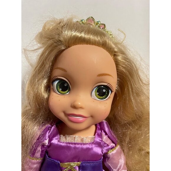 Disney Princess Rapunzel Doll 15" Blonde Hair Purple Dress Tiara - Picture 2 of 9